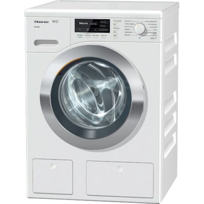 Miele WKG120 A+++ 8kg 1600 Spin Washing Machine in White Chrome Door Twin-Dos